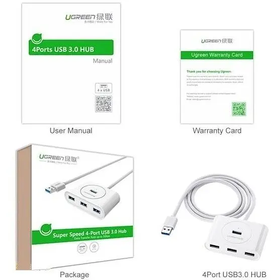USB-хаб Ugreen CR113 USB to 4-Port USB 3.0 (40850) [52736] - фото 4