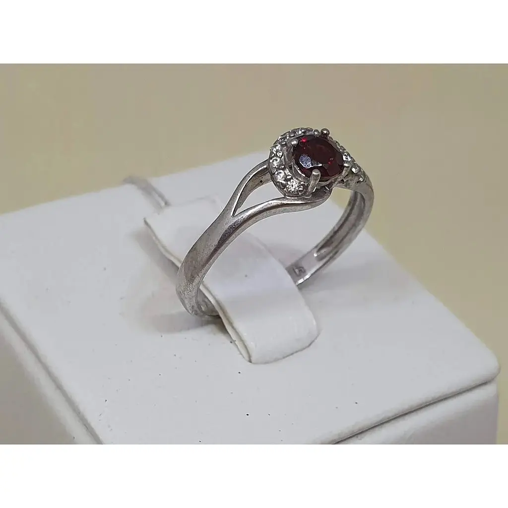 Серебряное кольцо Агни Апрель с гранатом. 1938/1Р-GAR 17 - фото 3