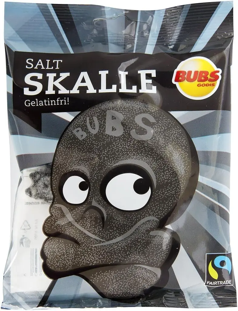 Жувальні цукерки Bubs Godis Salt Skalle Gelatinfri 90г