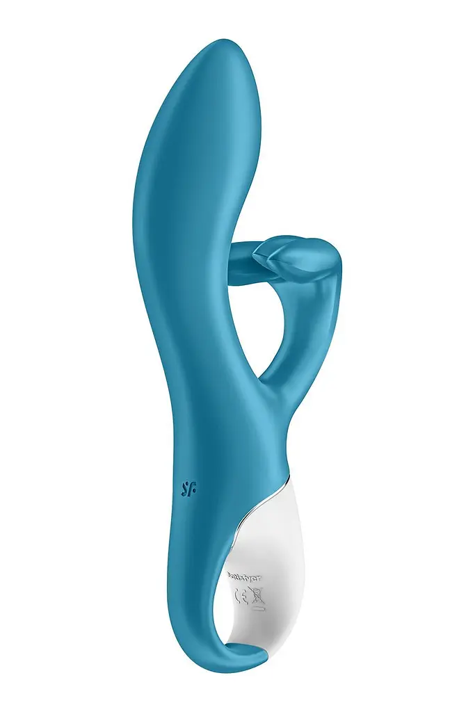 Вібратор-кролик із потрійним відростком Satisfyer Embrace me Turquoise, 2 мотори, діаметр 3,6 см - фото 4