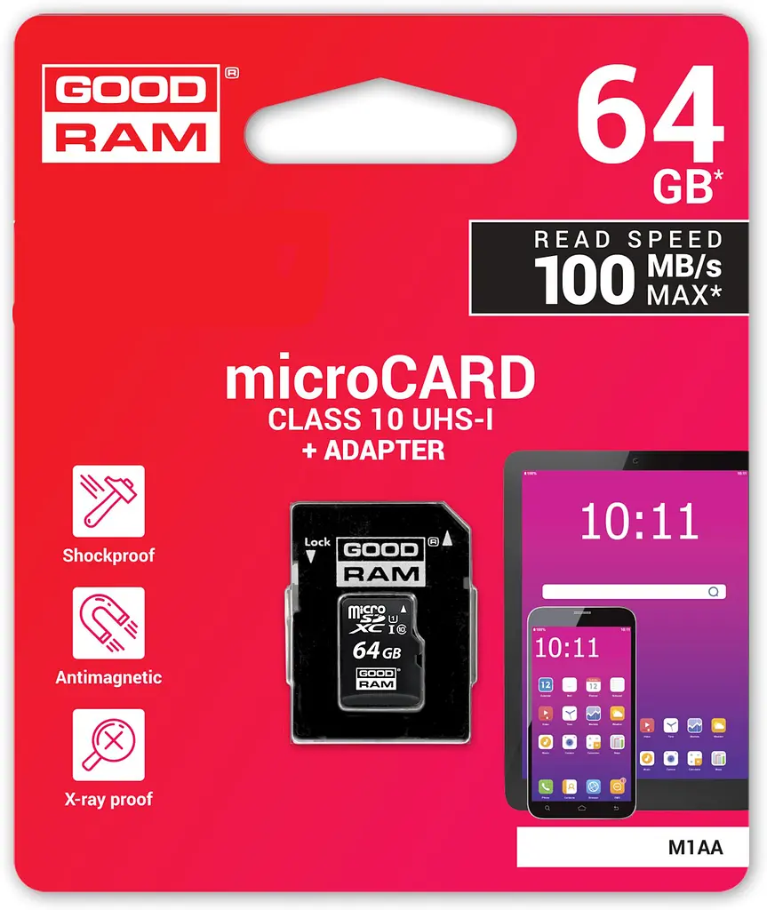 Карта пам'яті GoodRam microSDXC 64GB Class 10 UHS I (M1AA-0640R12) + SD адаптер (6475884) - фото 5