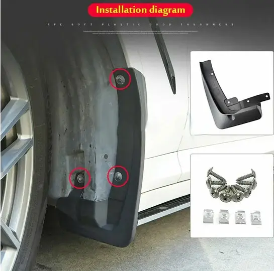 Брызговики для BMW X3 (F25) 2010-2017 комплект 4 шт (BBMWX31121-O) - фото 2