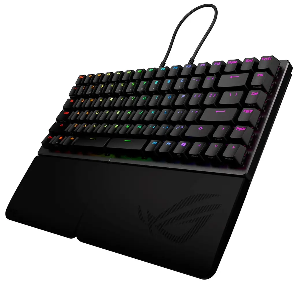 Клавиатура ASUS ROG Falcata Split 83key Magnetic Switch USB-A/WL/BT EN RGB Black (90MP043H-BKUA20) - фото 3