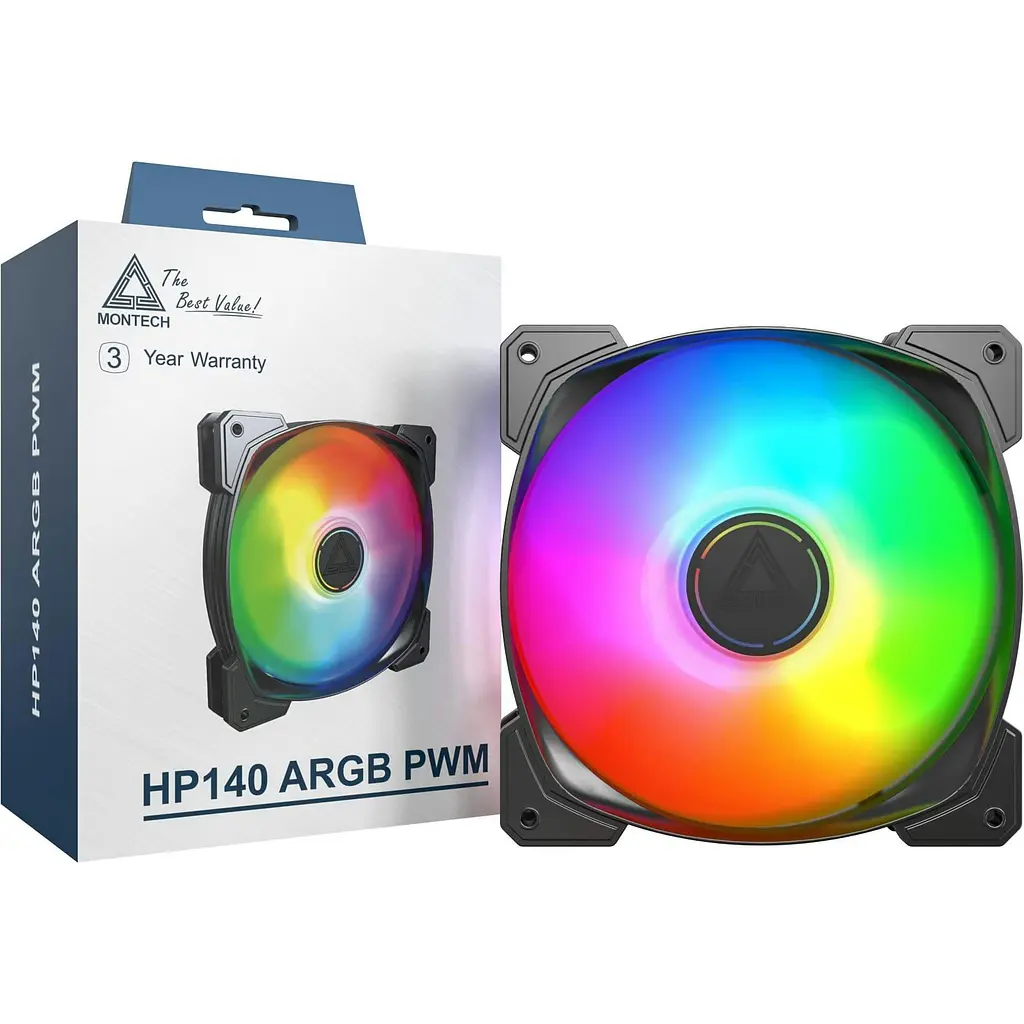 Вентилятор MONTECH HP140 ARGB PWM 140MM Black - фото 3