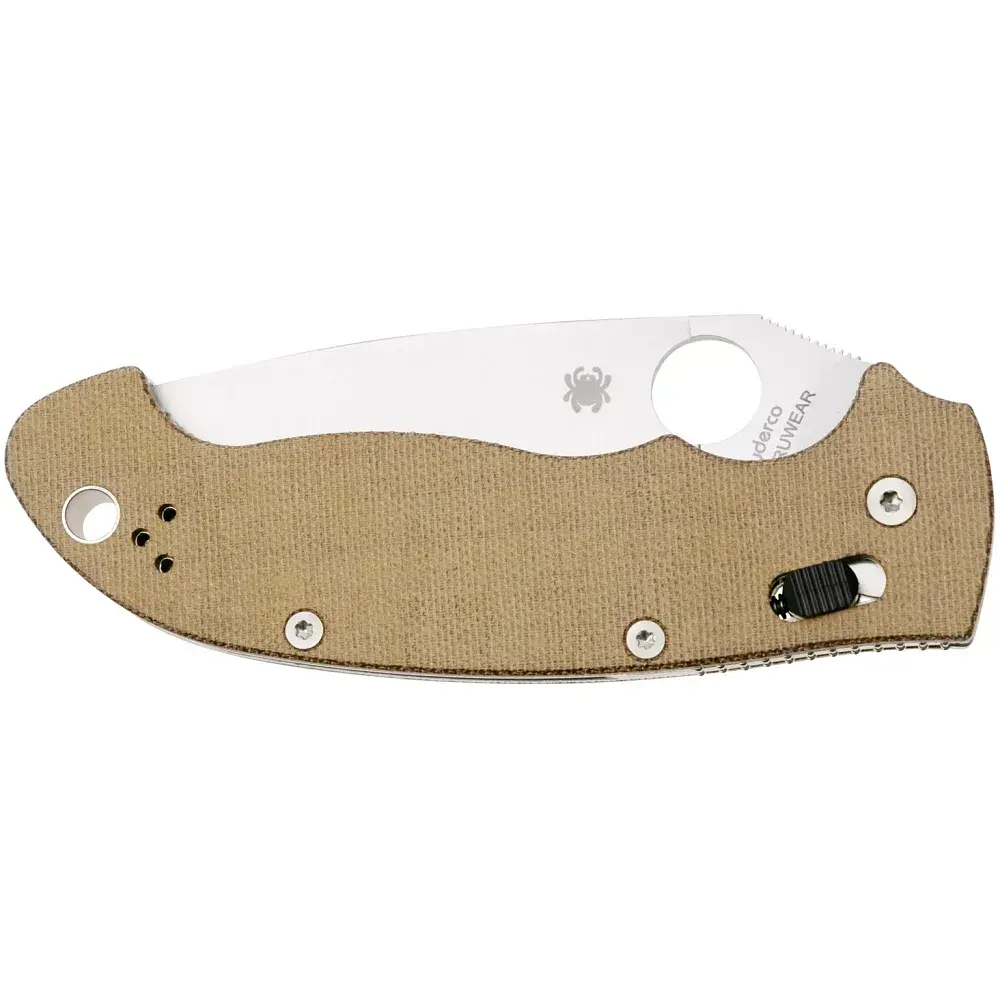 Ніж Spyderco Manix 2 XL Canvas Micarta Brown - фото 4