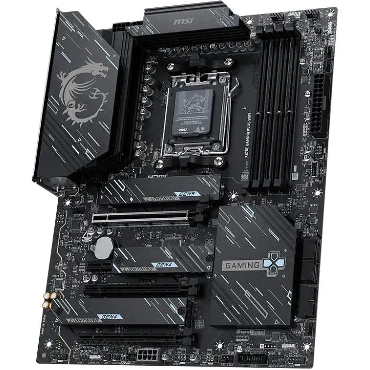 Материнська плата MSI X870E Gaming PLUS WIFI sAM5 X870E 4xDDR5 M.2 HDMI WiFi BT ATX - фото 3