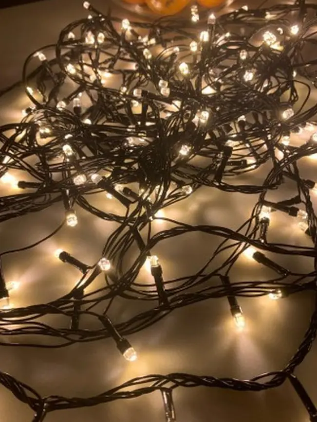 Світлодіодна гірлянда нитка вулична Led Cob 10 м 100led батарейки Warm White - фото 3