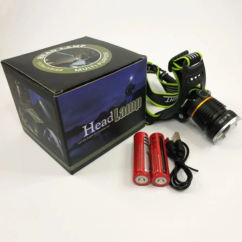 Налобний ліхтар Bailong BL-A7-P50, zoom, microUSB, 2х18650, 3 режими, надпотужний ліхтар налобний - фото 6