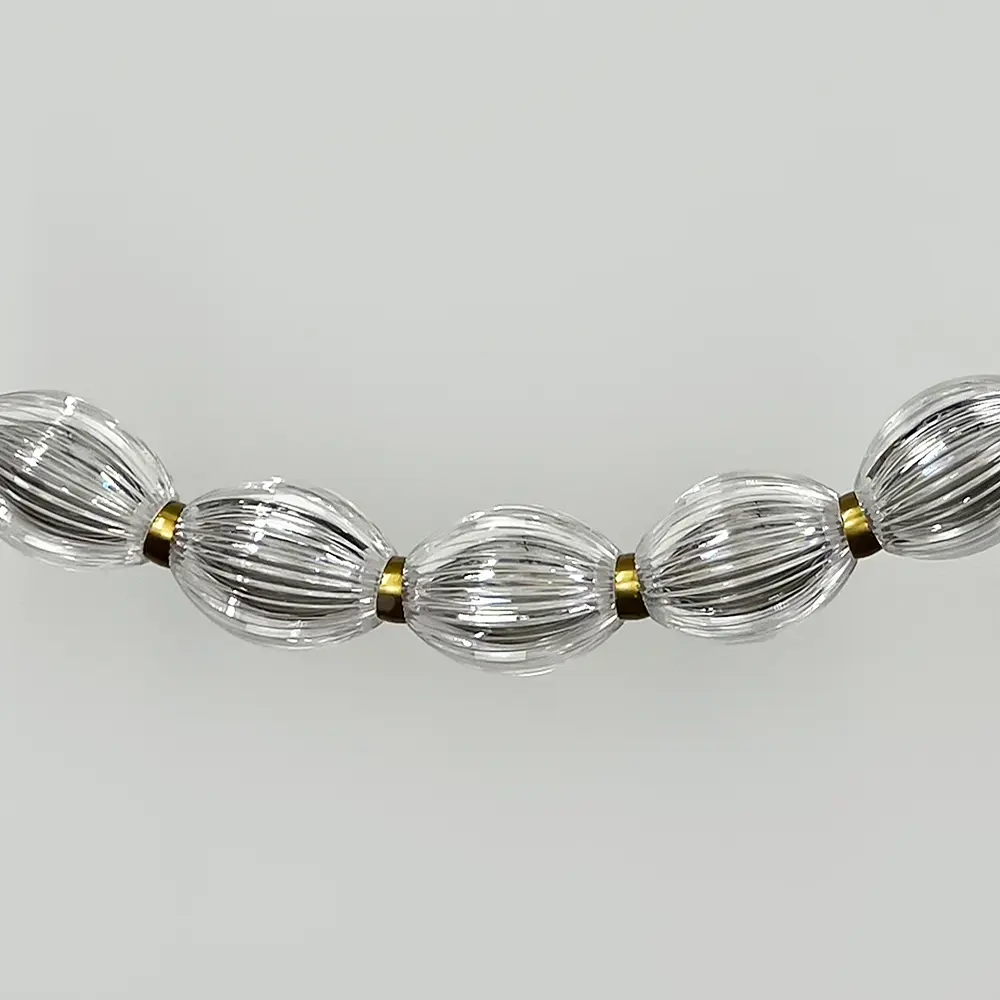 Дуговая Led люстра с 11 прозрачными рельефными шариками в корпусе 90 см Line F | Ст. MJ344-900L AB+CL - фото 2