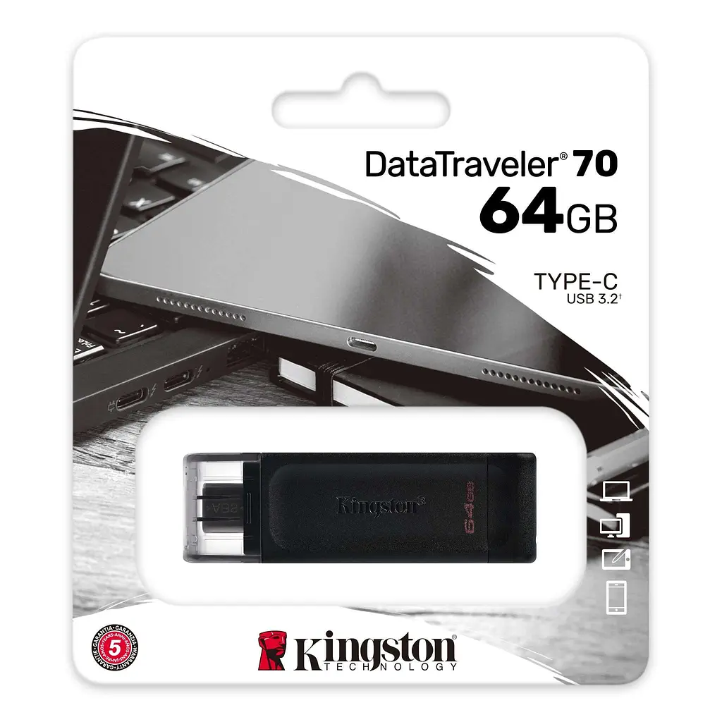 Накопитель 64GB USB 3.2 Type-C Gen 1 DT70 Kingston teh0018424 - фото 4