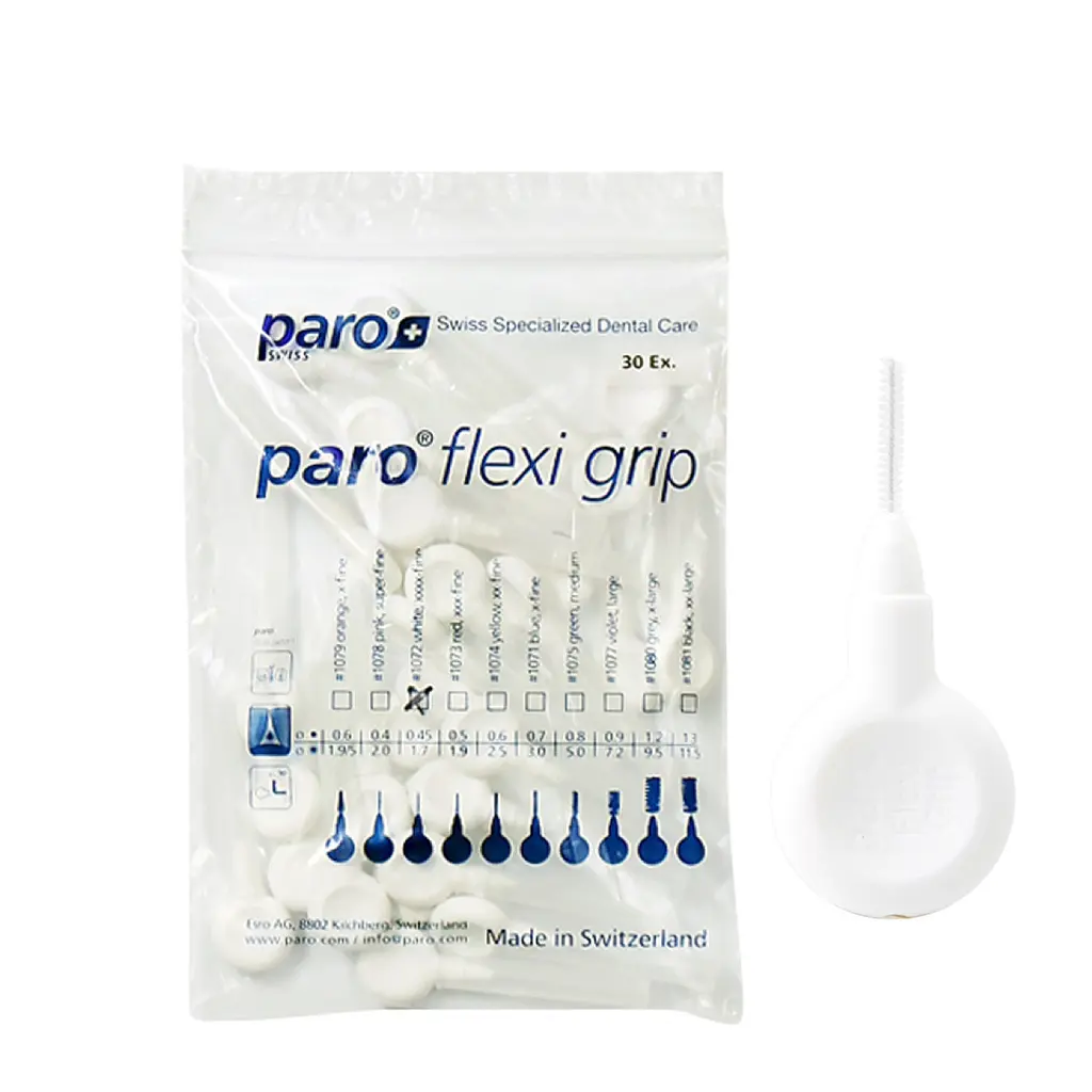 Міжзубні щітки Paro flexi grip xxxx-тонкі, Ø 1.7 мм, білі, 30 шт