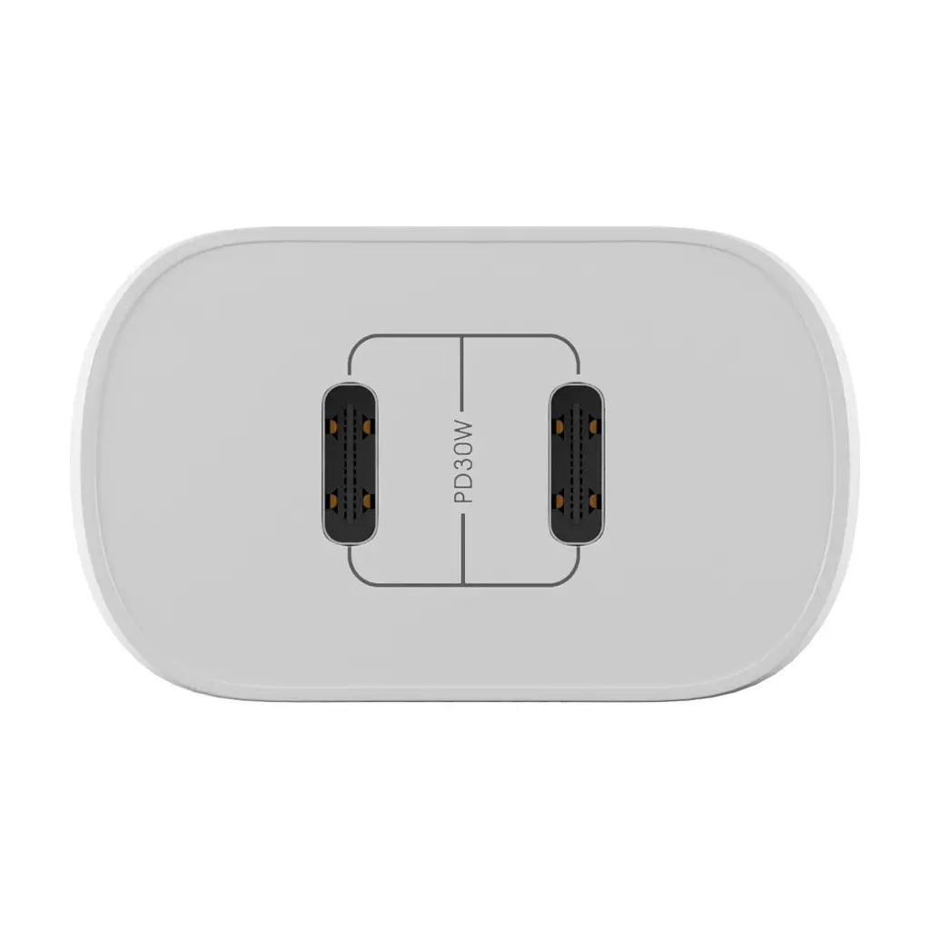 Зарядний пристрій Globex 2xUSB-C 30W FastPower white (30WCC)