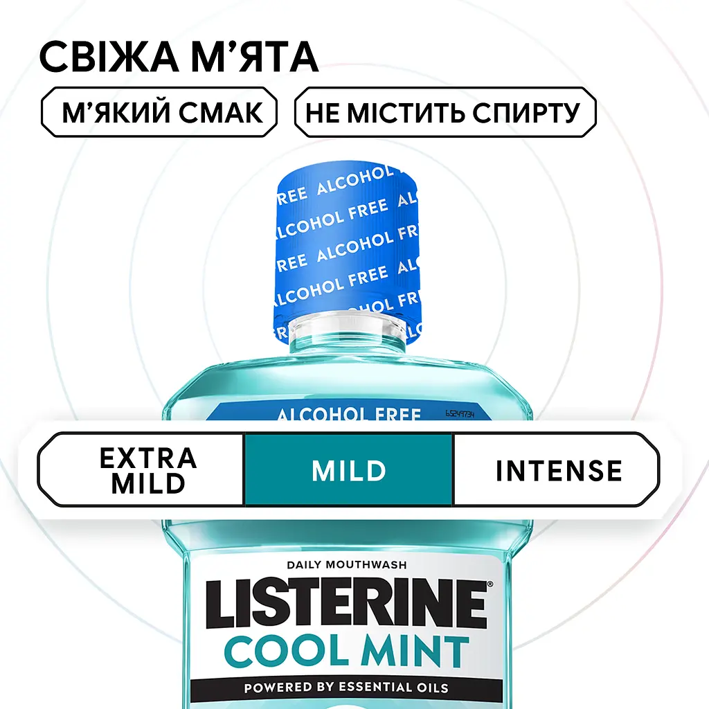 Ополіскувач для ротової порожнини Listerine Свіжа м’ята м’який смак (без спирту) 500 мл - фото 3