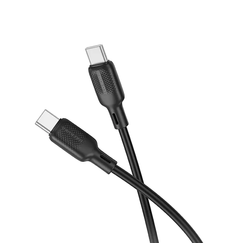 Кабель Borofone BX113 Lenny 60W silicone charging data cable C to C L=1 м чорний - фото 3