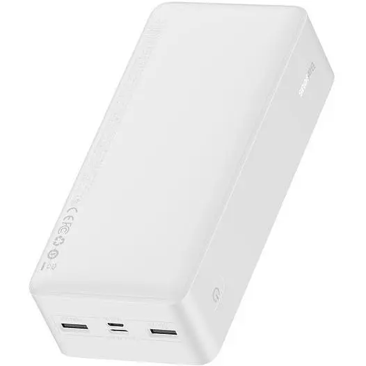 Зовнішній акумулятор (павербанк) Baseus Bipow Digital Display Powerbank 15W 30000 mAh White (PPBD050202) - фото 2