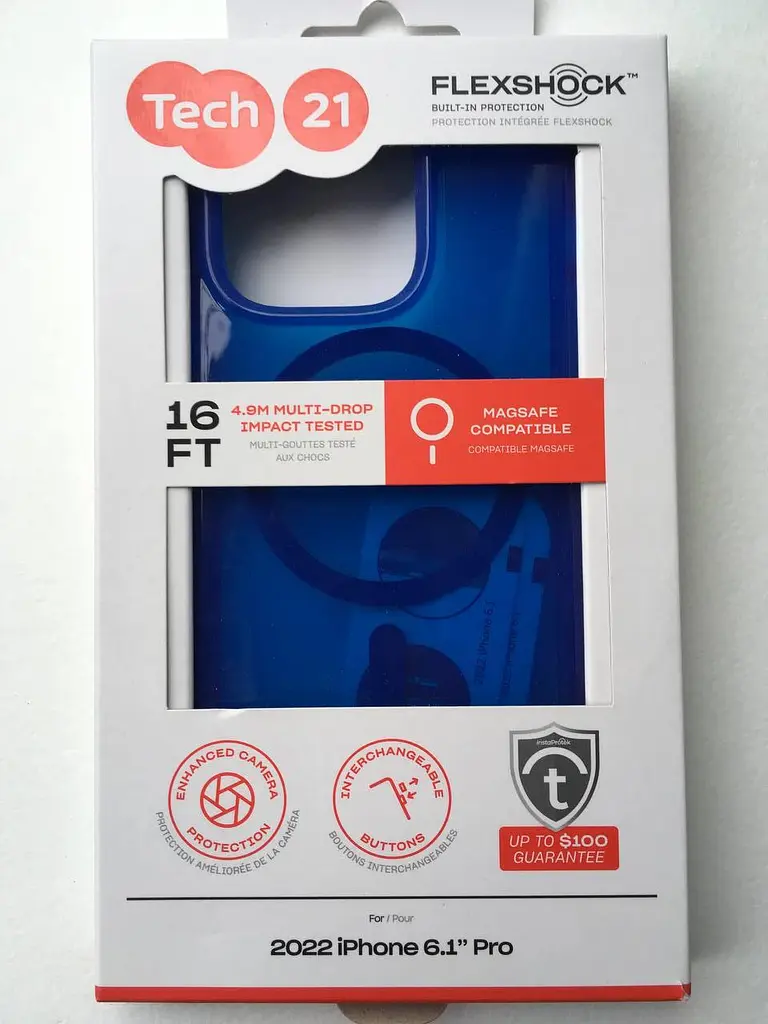 Оригінальний протиударний чохол Tech21 Evo Check MagSafe для iPhone 14 Pro (6.1") Blue T21-9697I - фото 9