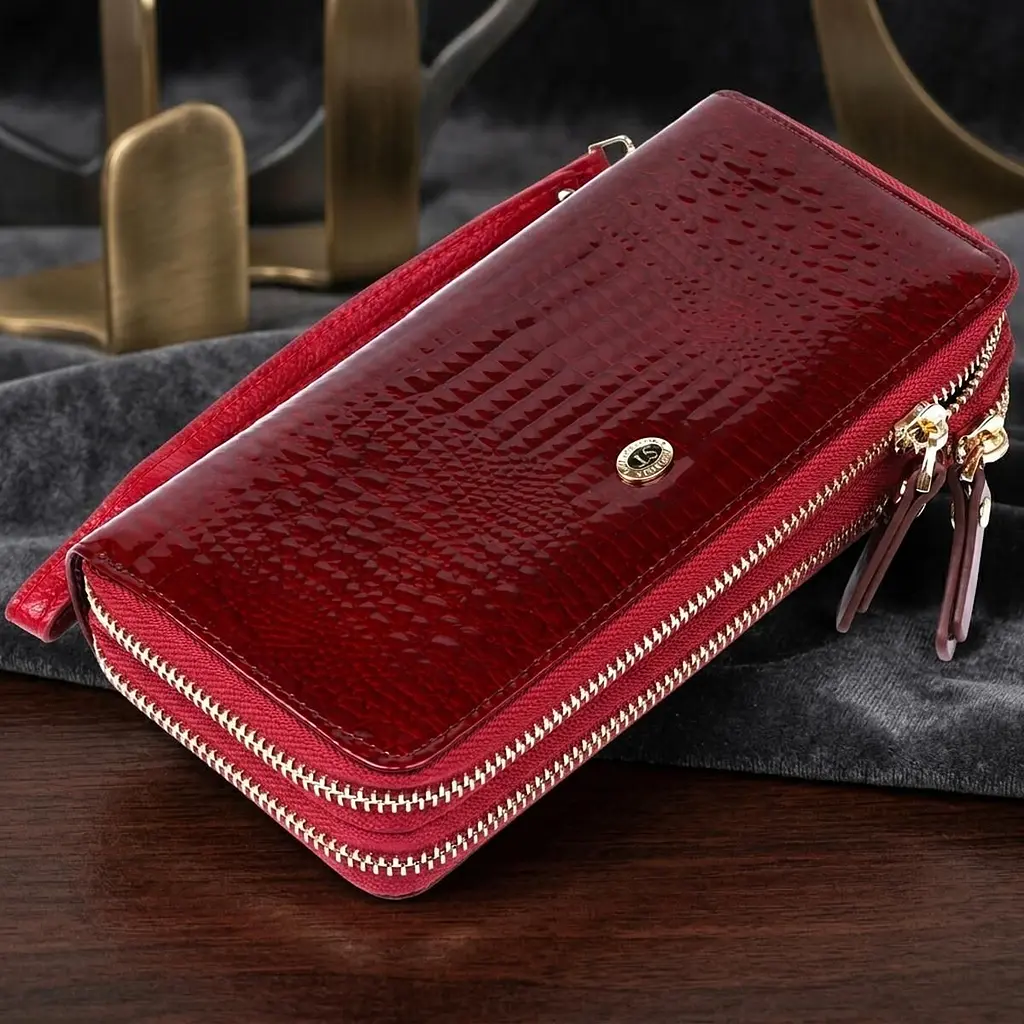 Жіночий клатч із двома відділеннями ST Leather 18907 бордовий - фото 4