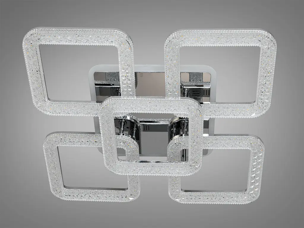 Люстра стельова LED Diasha 2205/4+1HR, 80W, 3200K-6500K, хром, сучасний стиль для дому - фото 4