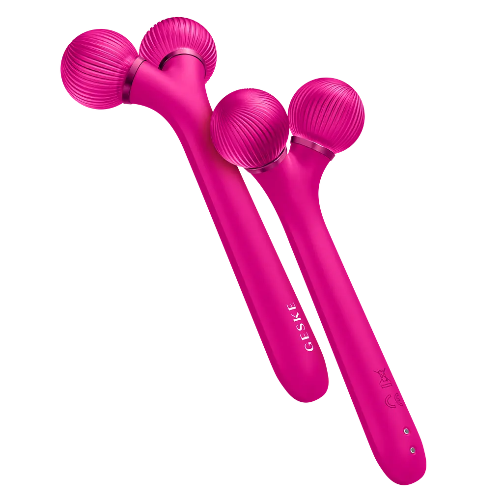 Електронний звуковий ролик для обличчя GESKE Sonic Facial Roller 4 в 1 бузковий - фото 4