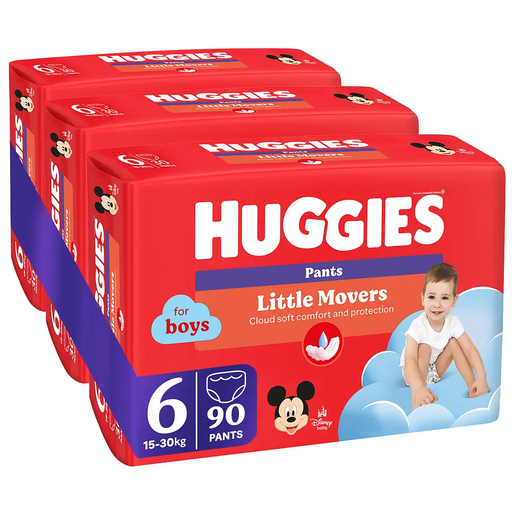 Подгузники-трусики для мальчиков Huggies Little Movers Pants 6 (15-25 кг) 90 шт. - фото 2