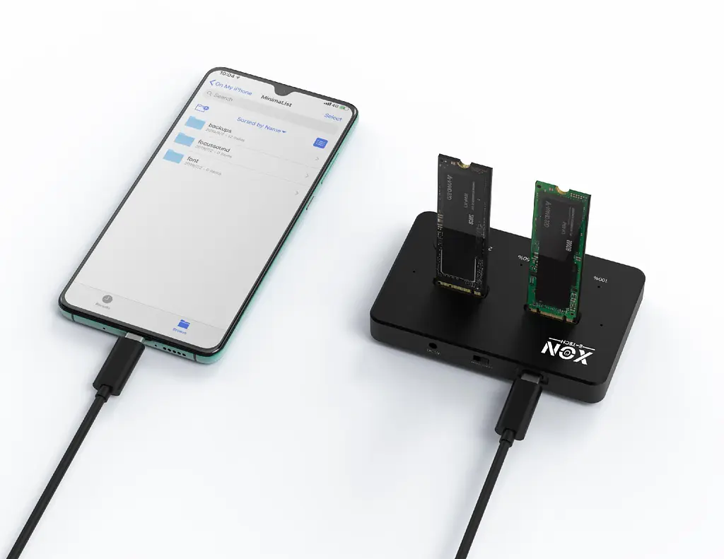 Док-станція клонувальник XON MemoryDock для двох M.2 NVMe PCIe USB 3.1 Type-C Чорний (XMD1C13NV2PB 6464) - фото 6