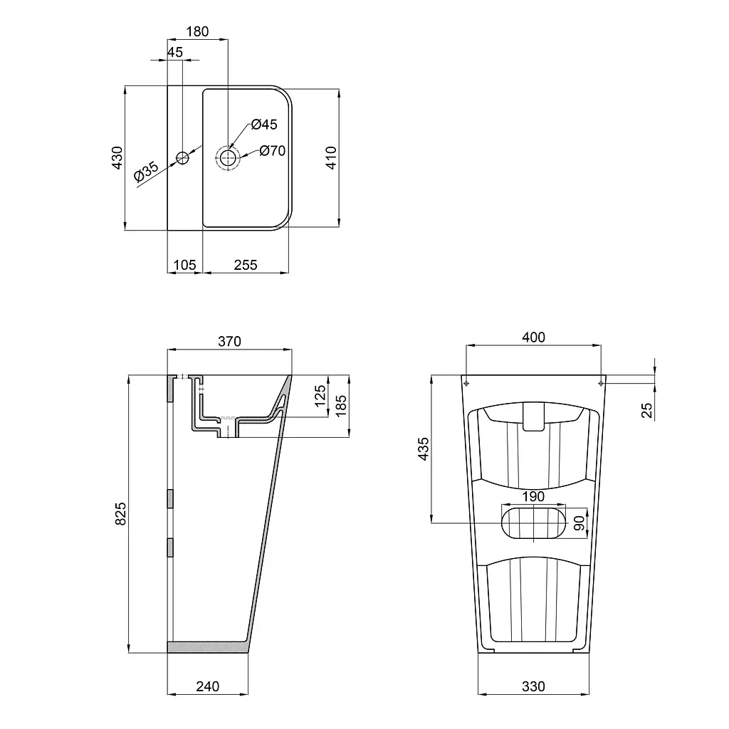 Умивальник підлоговий Qtap Tern 440x380x830mm White QT1711G302WN, Білий - фото 2