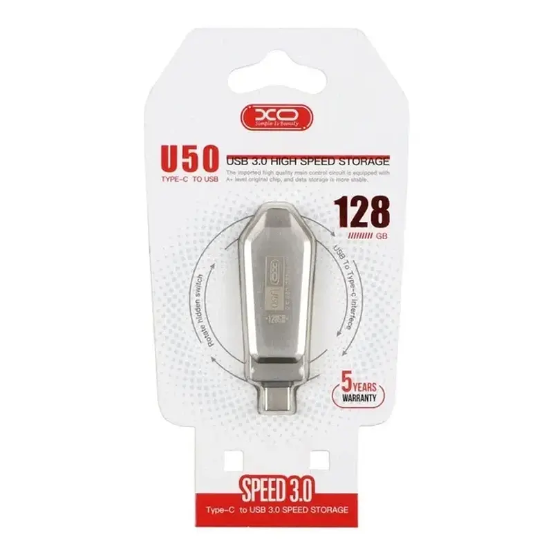 Флеш XO U50 USB 3.0+Type-C 128 GB - фото 2