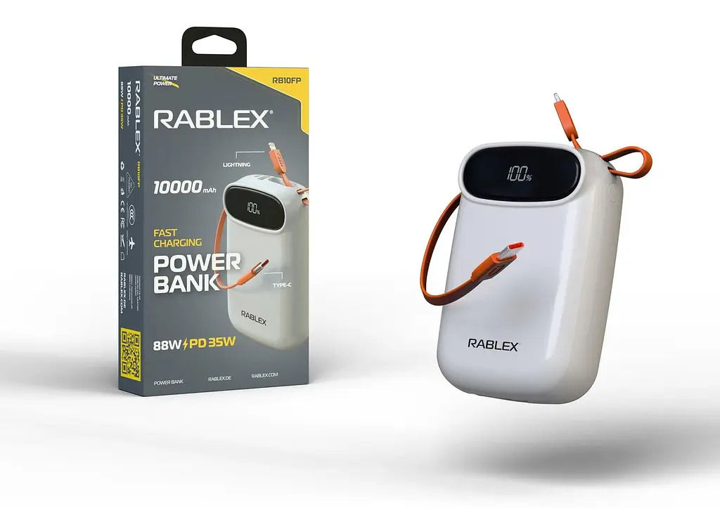Power Bank Rablex RB10FP 10000mAh Fast charging 88W/PD35W - фото 2