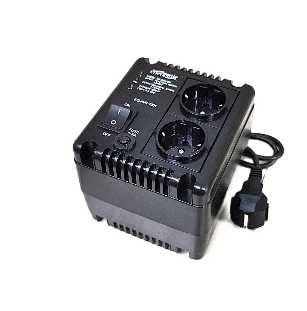 Стабілізатор напруги релейний EnerGenie EG-AVR-1001, 1000VA/600Вт, 140-270В, 2 розетки, однофазний - фото 3