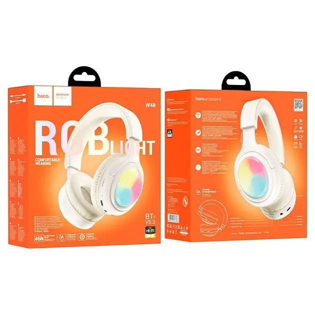 Навушники Hoco W48 Focus BT headphones Milky white бездротові - фото 4