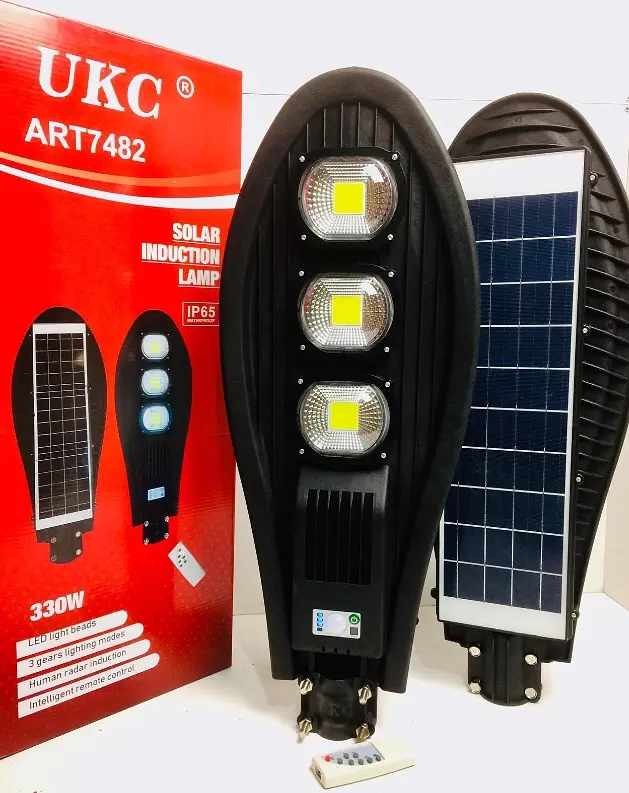Ліхтар вуличний акумуляторний світильник 30000mAh з пультом на сонячній батареї LED Solar Street Light 330W UKC 7482 - фото 3
