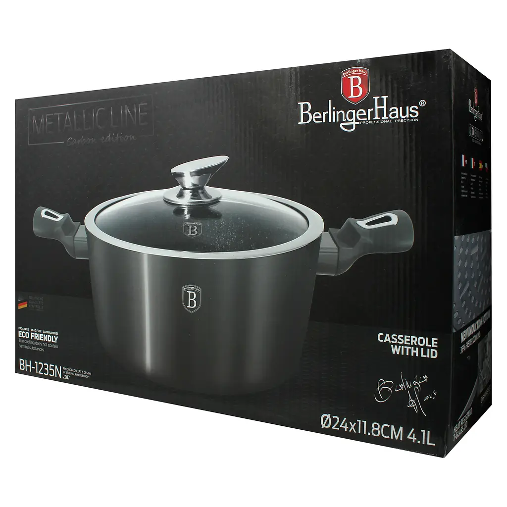 Каструля з кришкою Berlinger Haus Carbon Metallic Line, 4,1 л (BH 1235N) - фото 3
