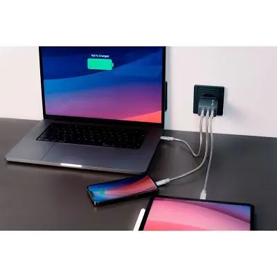 Зарядний пристрій Verbatim GaN 65 W 3 ports (2xUSB-C-65 W /USB-A -3.0) (32201) - фото 6