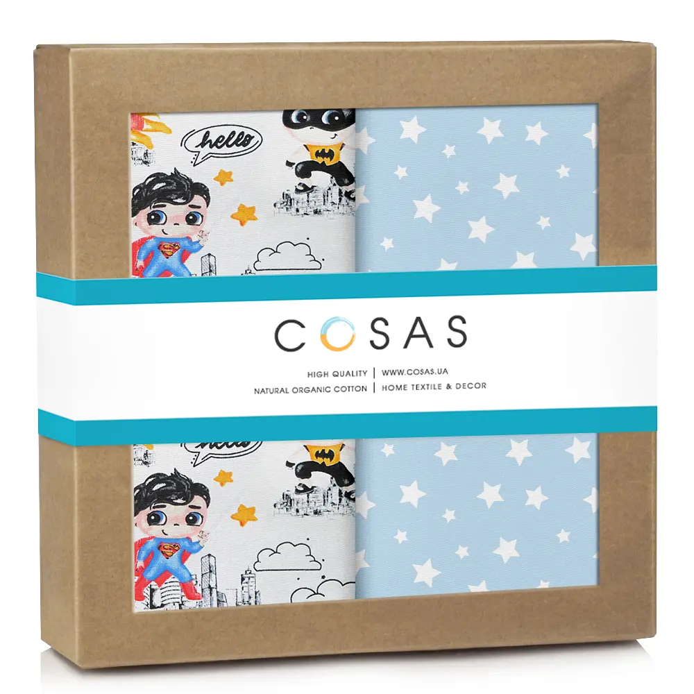 Багаторазові пелюшки дитячі SUPERHEROES 2шт COSAS (4822052227596)