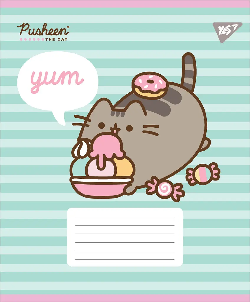 Набір зошитів шкільних YES А5/12 лінія Pusheen Candy 25 шт (767598) - фото 5