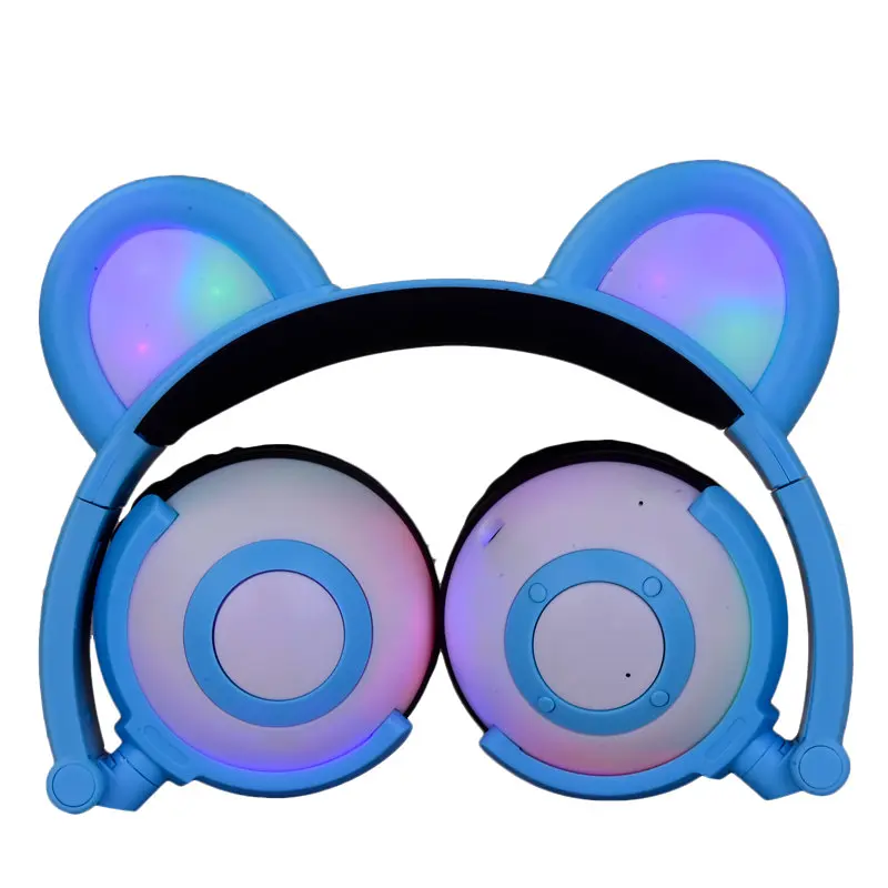 Навушники Linx Bear Ear Headphone з ведмежими вушками LED підсвічування 350 mAh Блакитний (SUN1861) - фото 4