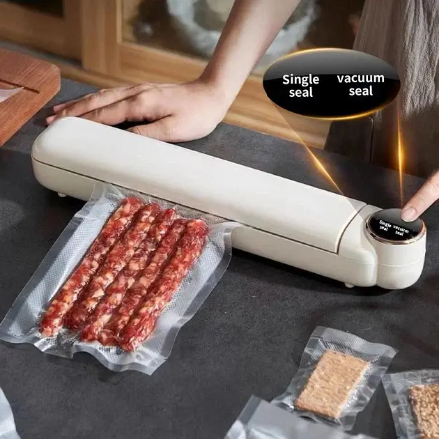 Вакуумний пакувальник харчових продуктів Vacuum Sealer із сенсорним дисплеєм + 10 пакетів - фото 5