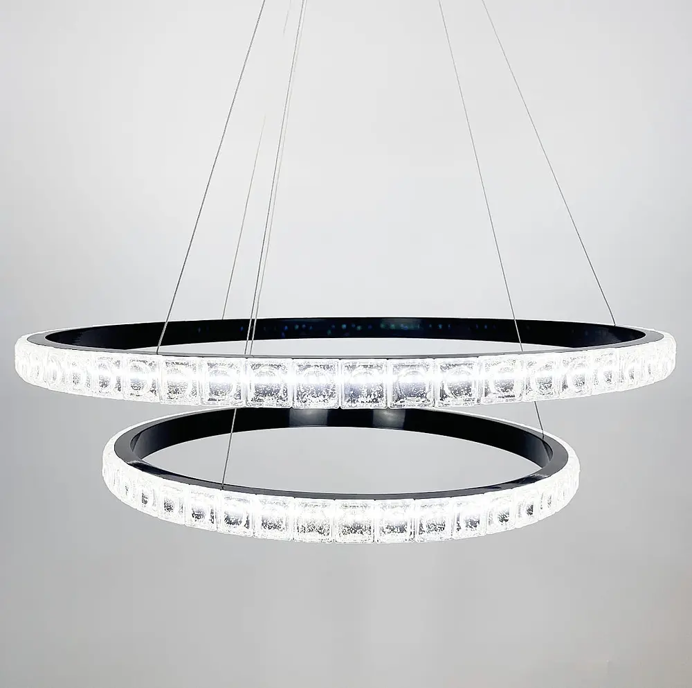 Подвесной светильник Delight Collection в черном каркасе с двойным кольцом Line.F SGJ 11/600+800 - фото 5