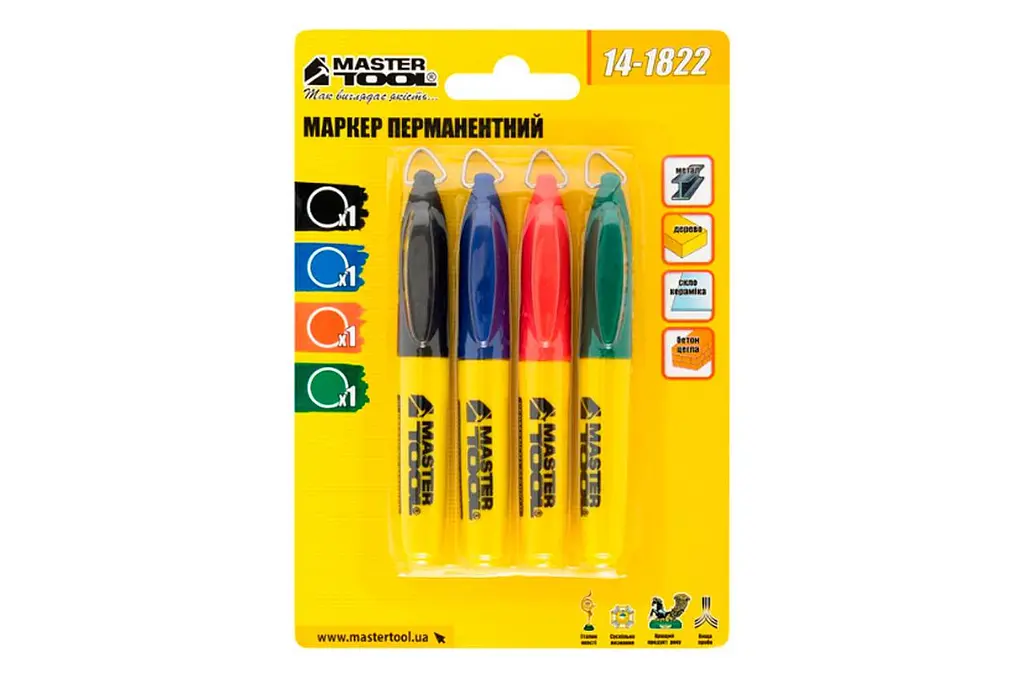 Маркер будівельний перманентний Mastertool асорті (в упаковці 4 шт.) - фото 4