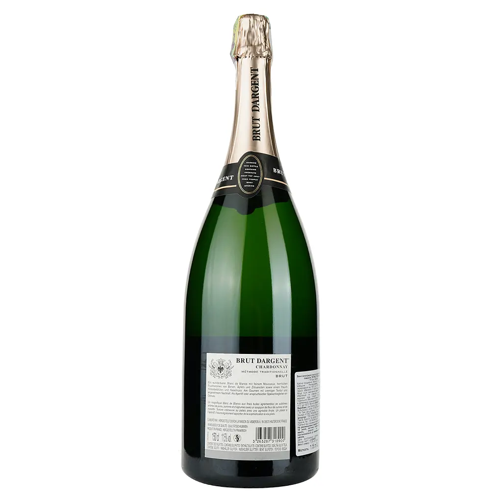 Вино игристое Brut Dargent Chardonnay Blanc de Blancs белое брют 1.5 л - фото 2