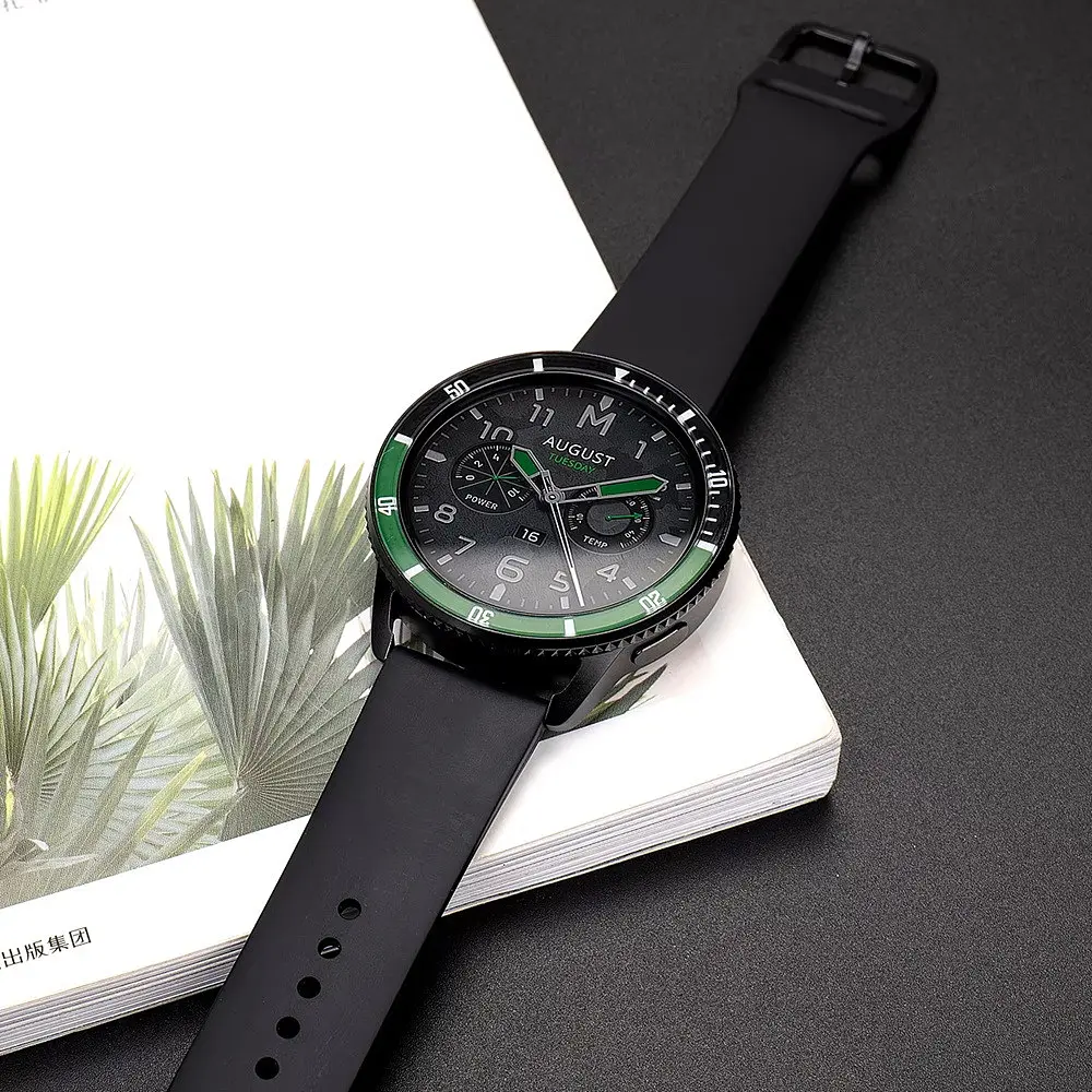 Безель Black-green та силіконовий ремінець Sikai для смартгодинника Xiaomi Watch S3/S4 - фото 8
