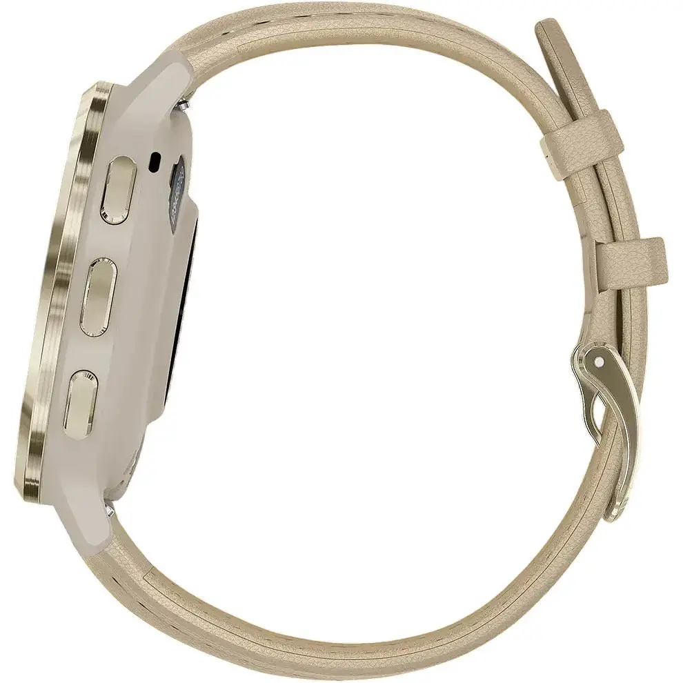 Смарт-годинник Garmin Venu 3S Soft Gold Stainless Steel Bezel with French Gray Case and Leather Band (010-02785-55) [153841] - фото 2