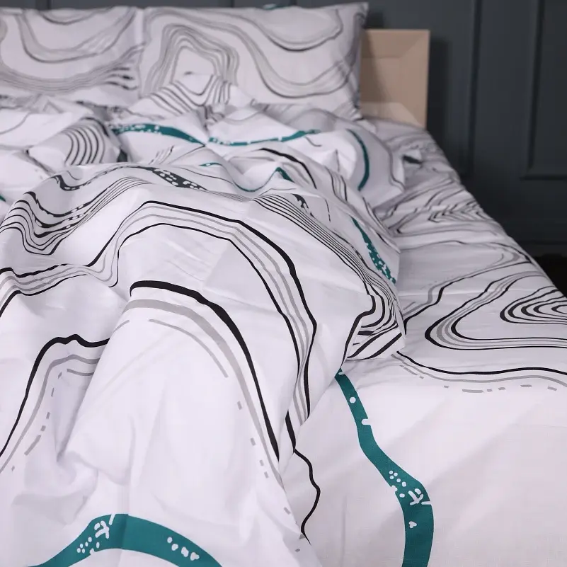 Наволочка MirSon Ranforce Elite 17-0695 Silver Foliage 70х70 см бело-серая (2200010452808) - фото 9