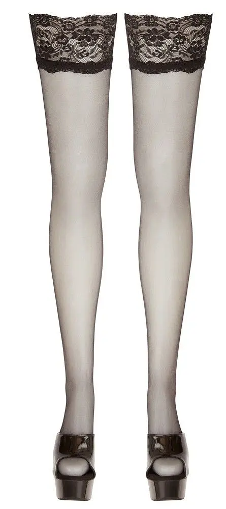 Панчохи Cottelli Legwear Hold-up Stockings, 4 (чорний) - фото 4