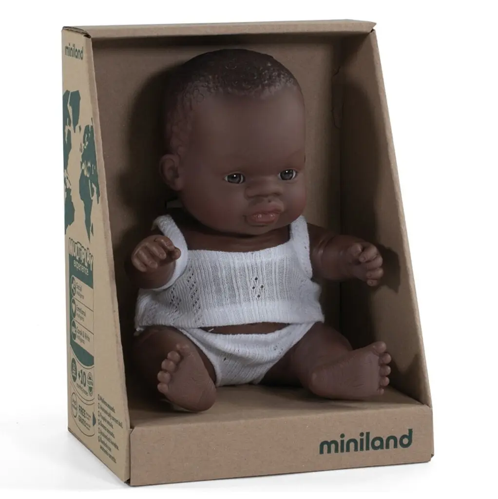 Лялька-пупс анатомічна Miniland, дівчинка-афроамериканка, 21 см (31124) - фото 3