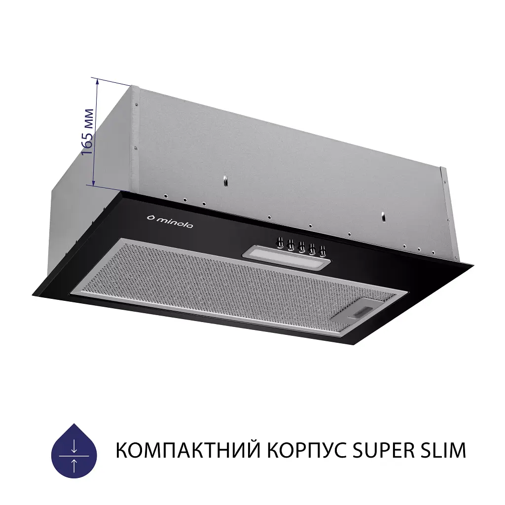 Витяжка повновбудована Minola HBI 5614 BL 1000 LED - фото 2