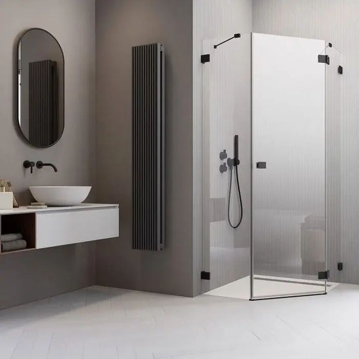 Душові двері Radaway Essenza Pro PTJ 57x200 права, безпечне скло, прозоре, чорна (10100000-54-01R) - фото 4