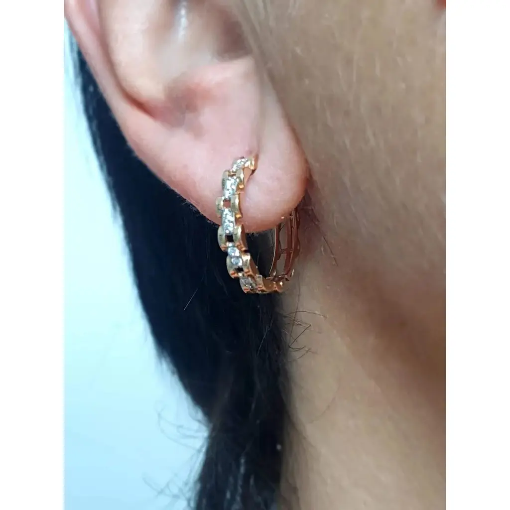 Золоті сережки Столична Ювелірна Фабрика з фіанітами. 111014 - фото 2