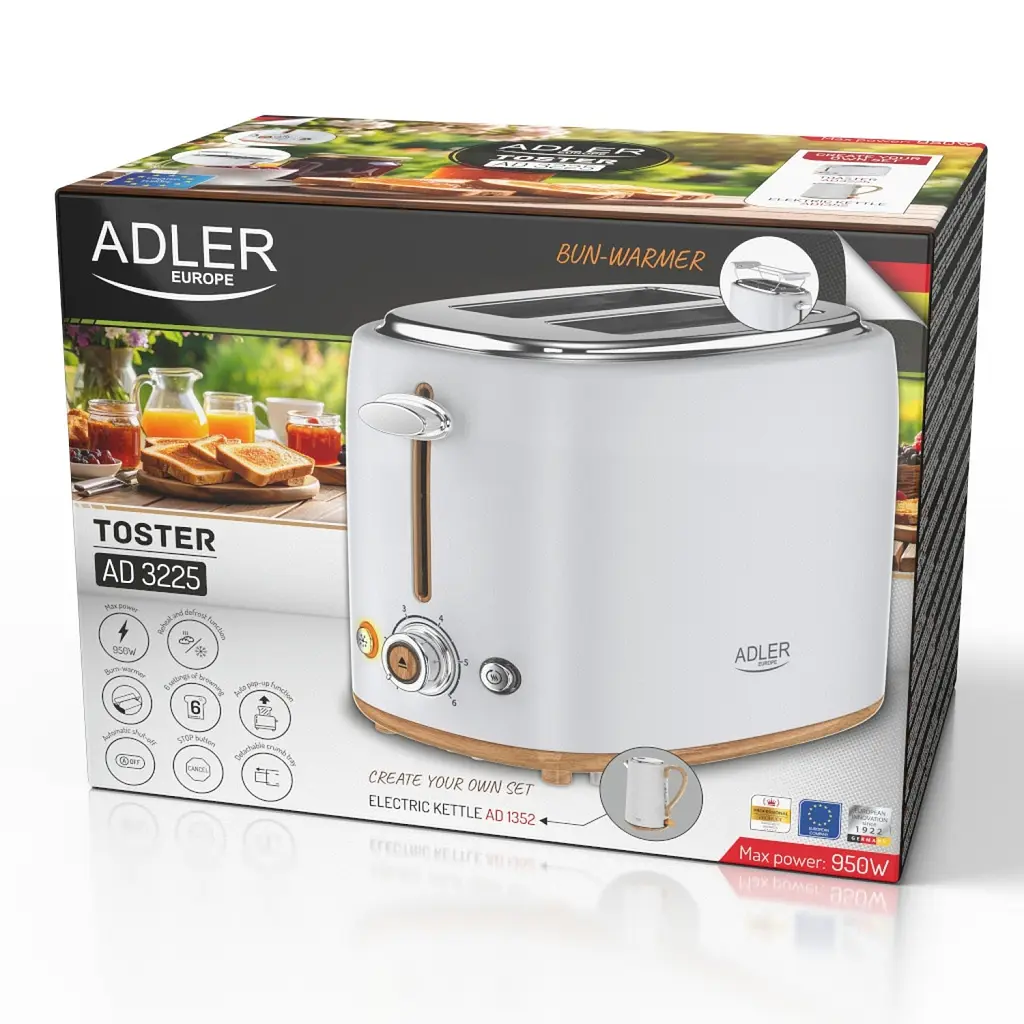 Тостер Adler AD 3225 white - фото 10