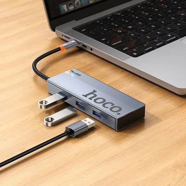 Порт-репликатор мультиадаптер Hoco HB50 Wow 5-in-1 multi-function converter (HDTV+PD+Usb 3.0x3) - фото 6